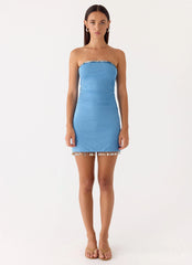 Rhiellie Strapless Mini Dress - Blue