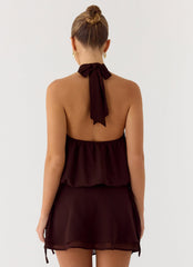 Everywhere I Go Mini Skirt - Chocolate