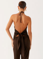 Jorjianna Halter Top - Chocolate