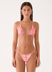 Mommae Halter Bikini Top - Sun Blushed Bloom