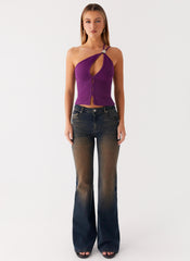 Oregon Flared Denim Jeans - Dirty Black Wash