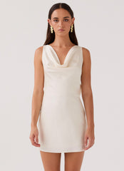 Be Mine Satin Mini Dress - Ivory