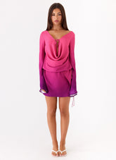 Rafaella Mini Dress - Fuchsia Violet Ombre