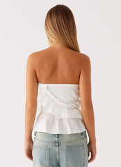 Roisin Ruched Top - White