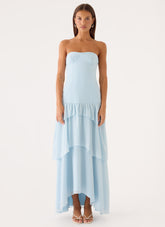 Sharn Strapless Maxi Dress - Blue