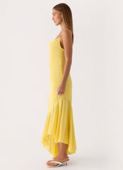 Talindra Midi Dress - Bright Lemon
