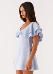 Taye Linen Mini Dress - Blue