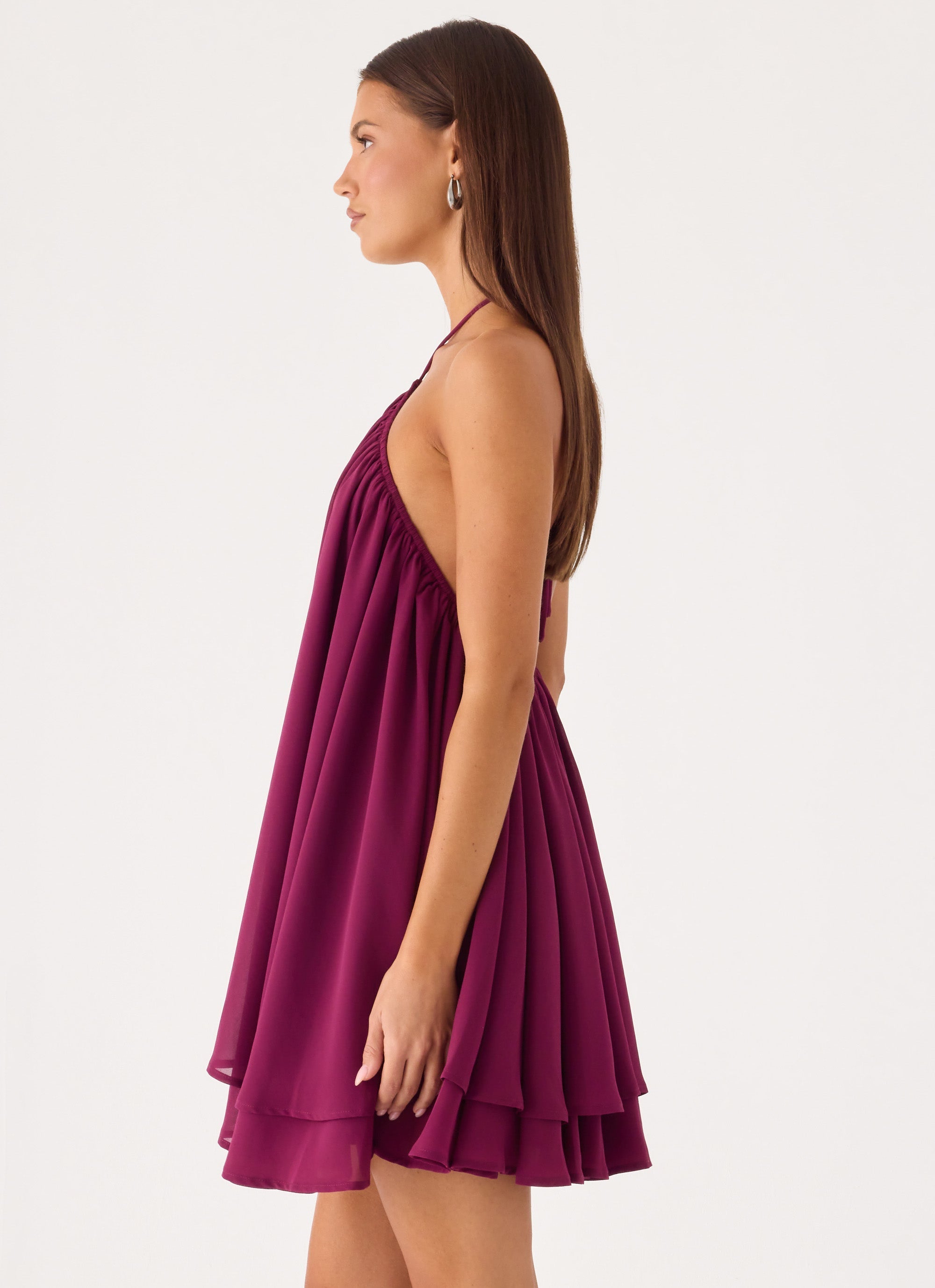 Alicelle Halter Mini Dress - Plum
