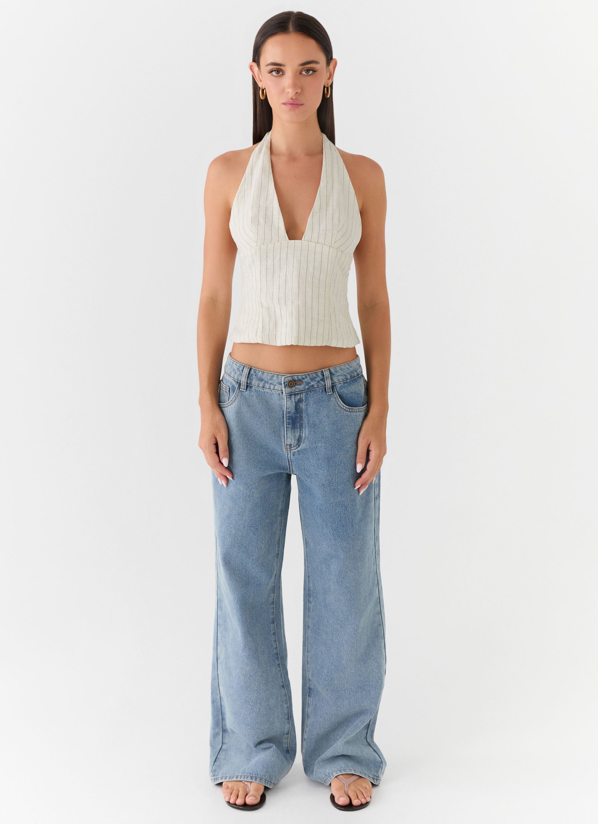 Amiera Halter Top - Desert Stripe