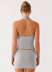 Amia Mini Skirt - Grey Marle