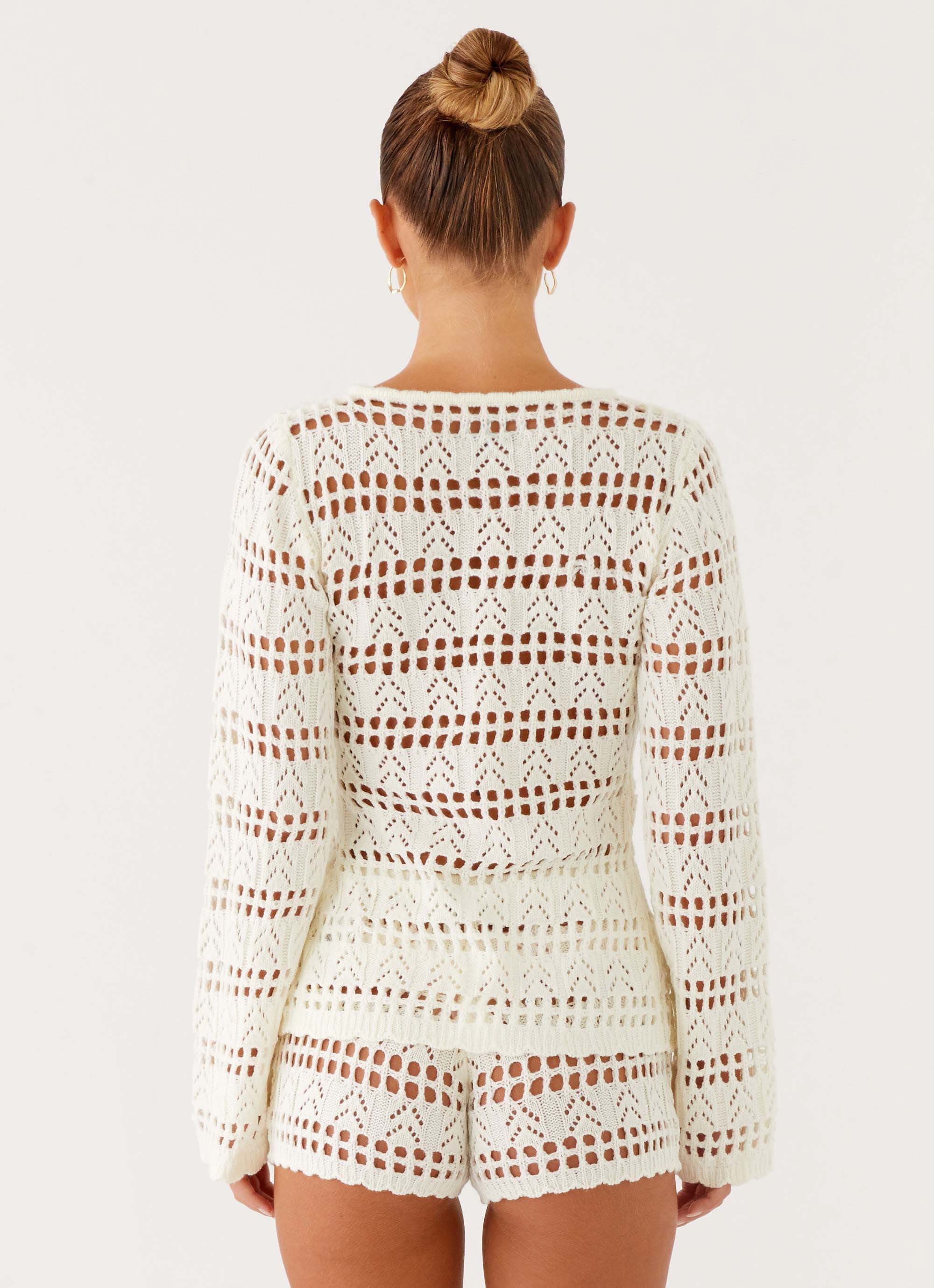 Baylock Crochet Shorts - White