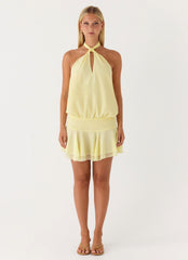 Beginning Mini Dress - Butter Yellow