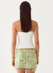 Bliss Beaded Mini Skirt - Lime