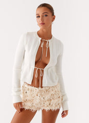 Crush Knit Top - White