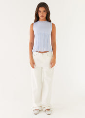 Franco Tie Back Top - Blue