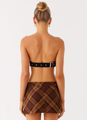 Kira Strapless Top - Plaid