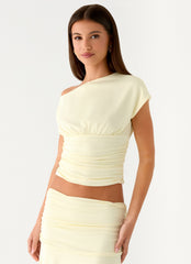 Liana Asymmetrical Top - Yellow