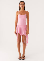 Lino Mini Dress - Baby Pink