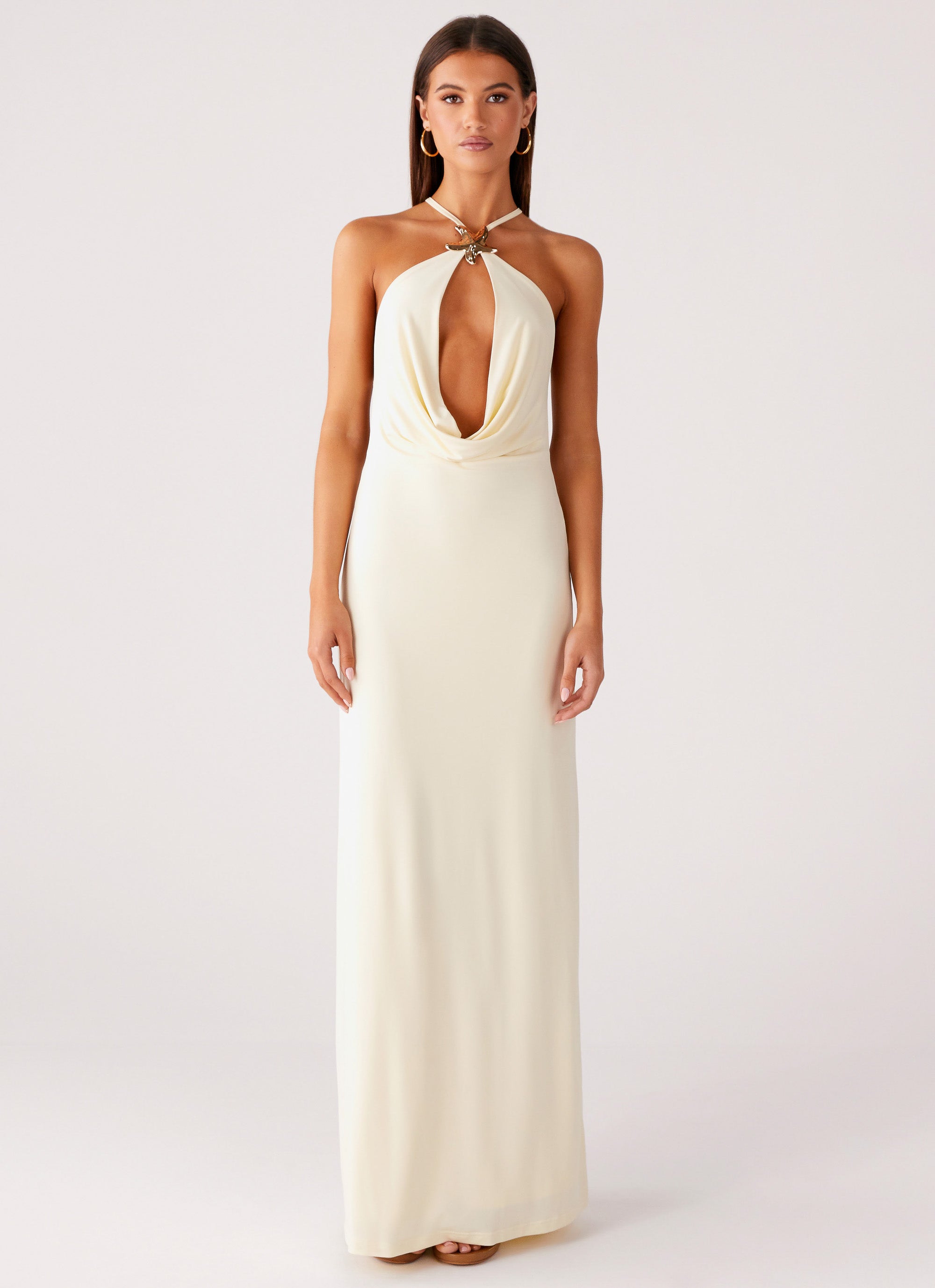 Mistlight Cowl Maxi Dress - Yellow