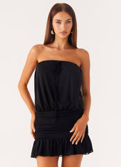 Only A Dream Strapless Mini Dress - Black