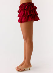 Someone Else Mini Skort - Dark Cherry