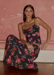Star Girl Chiffon Maxi Skirt - Midnight Bloom
