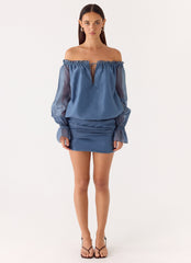 Tedara Mini Dress - Washed Navy