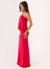 Telling You Maxi Dress - Red Magenta