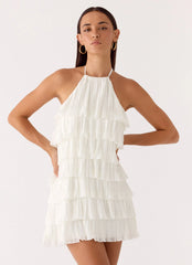 Lunar Bloom Mini Dress - Ivory